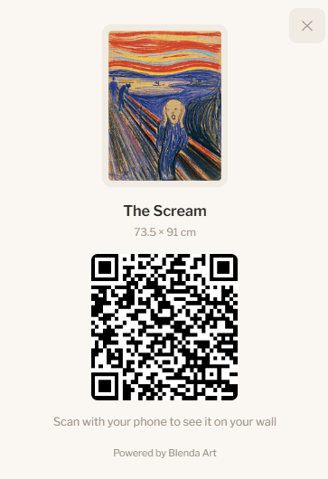 Scan & see mockup - artwork with QR code