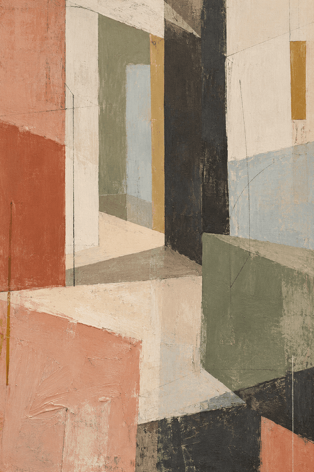 Tiles, geometric abstract painting
